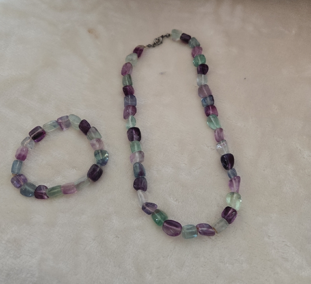 Multicolor Beaded Necklace and Bracelet Set